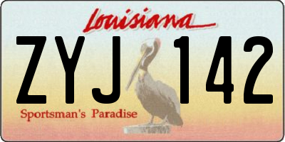 LA license plate ZYJ142