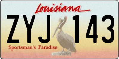 LA license plate ZYJ143