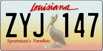 LA license plate ZYJ147