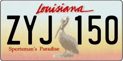 LA license plate ZYJ150