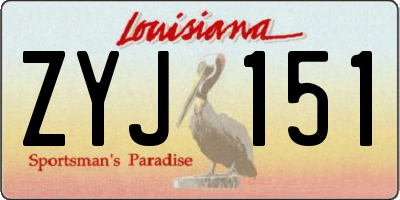 LA license plate ZYJ151