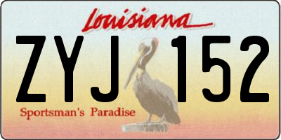 LA license plate ZYJ152