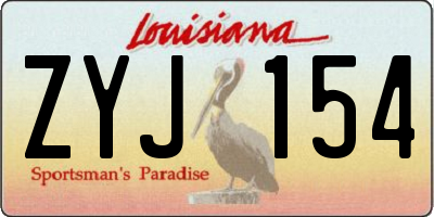 LA license plate ZYJ154