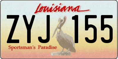 LA license plate ZYJ155