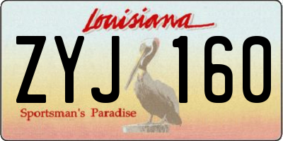 LA license plate ZYJ160