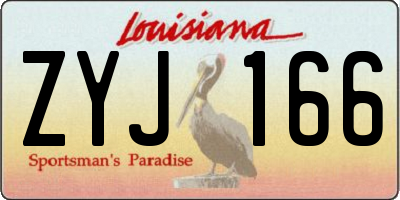 LA license plate ZYJ166