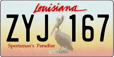 LA license plate ZYJ167