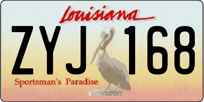 LA license plate ZYJ168