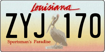 LA license plate ZYJ170