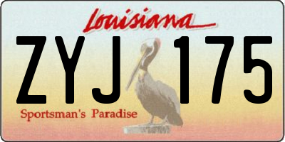 LA license plate ZYJ175