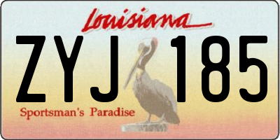 LA license plate ZYJ185