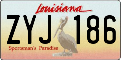 LA license plate ZYJ186