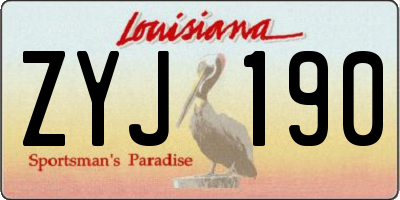 LA license plate ZYJ190