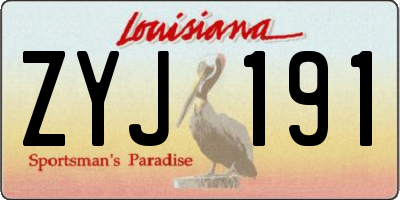 LA license plate ZYJ191