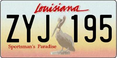 LA license plate ZYJ195
