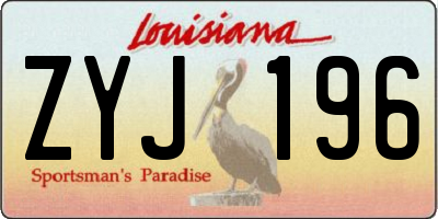 LA license plate ZYJ196