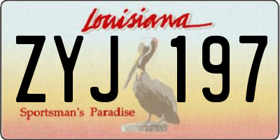 LA license plate ZYJ197