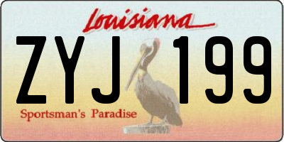 LA license plate ZYJ199