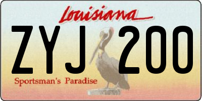 LA license plate ZYJ200