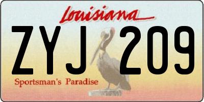 LA license plate ZYJ209