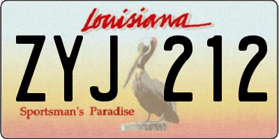 LA license plate ZYJ212