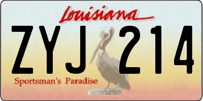 LA license plate ZYJ214