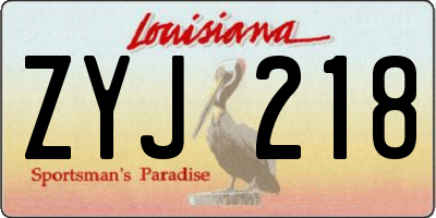 LA license plate ZYJ218