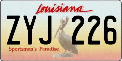 LA license plate ZYJ226