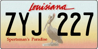 LA license plate ZYJ227