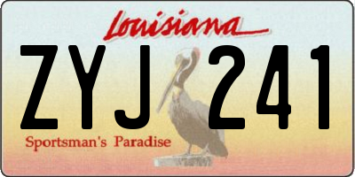 LA license plate ZYJ241