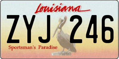 LA license plate ZYJ246