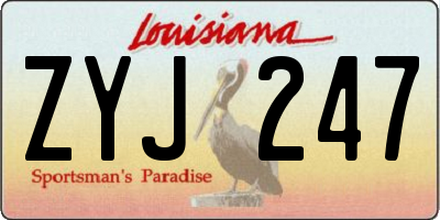 LA license plate ZYJ247
