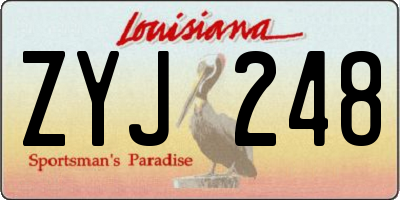 LA license plate ZYJ248