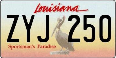 LA license plate ZYJ250