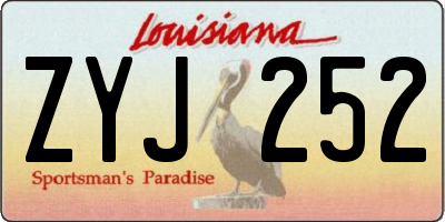 LA license plate ZYJ252