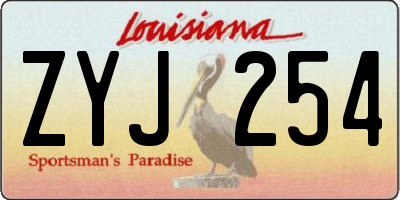 LA license plate ZYJ254