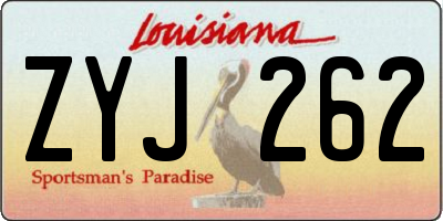 LA license plate ZYJ262