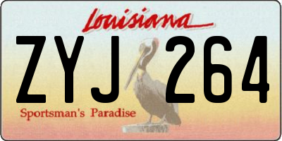 LA license plate ZYJ264