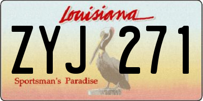 LA license plate ZYJ271