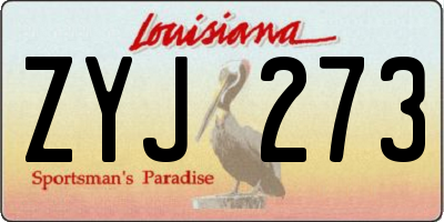 LA license plate ZYJ273