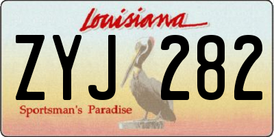 LA license plate ZYJ282