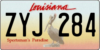 LA license plate ZYJ284