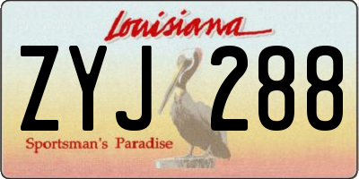 LA license plate ZYJ288