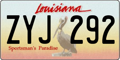 LA license plate ZYJ292