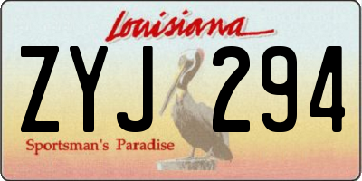 LA license plate ZYJ294