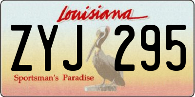 LA license plate ZYJ295
