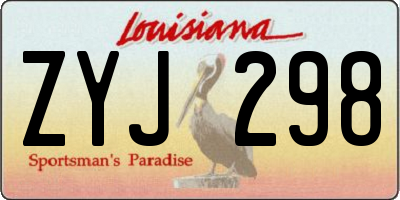 LA license plate ZYJ298