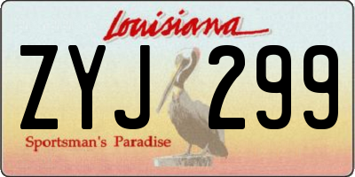 LA license plate ZYJ299