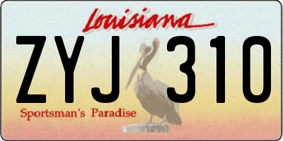 LA license plate ZYJ310