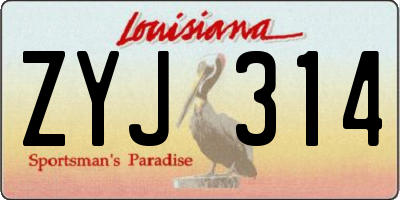 LA license plate ZYJ314